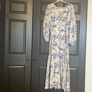 Blue & Off White H&M Butterfly Dress